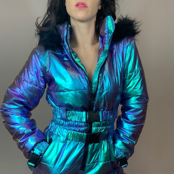 iridescent holograph club exx colder snow suit ski - Picture 7 of 15